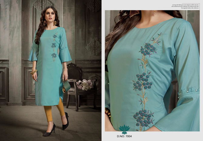 Amaaya Dazzle Latest Designer Embroidery Work Kurti Masleen Collection
